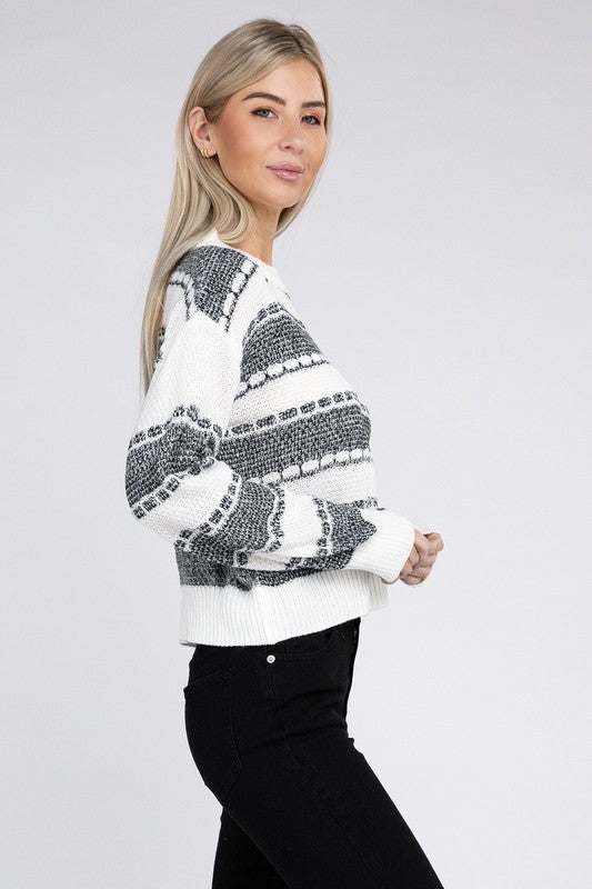 Two Tone Drop Shoulder Sweater